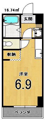 パレスサイドホームズ(1K/2階)の間取り写真