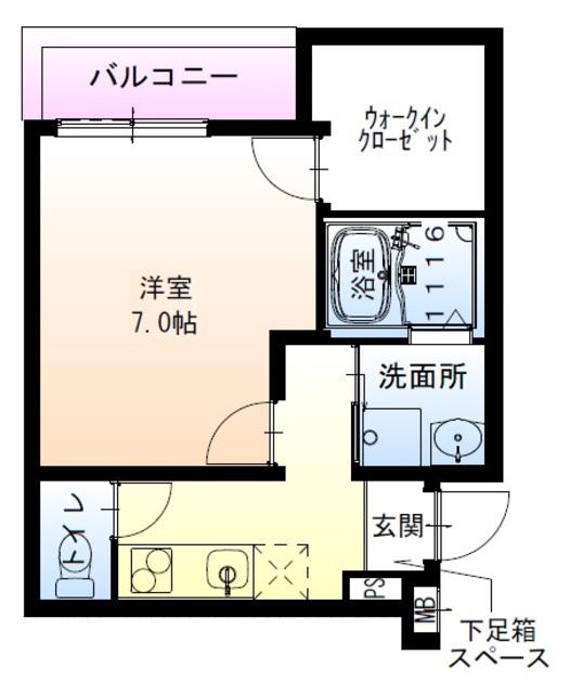 フジパレス堺諏訪森サウス(1K/1階)の間取り写真