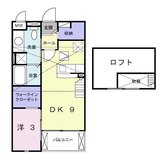 ドリームエイト(1LDK/2階)の間取り写真
