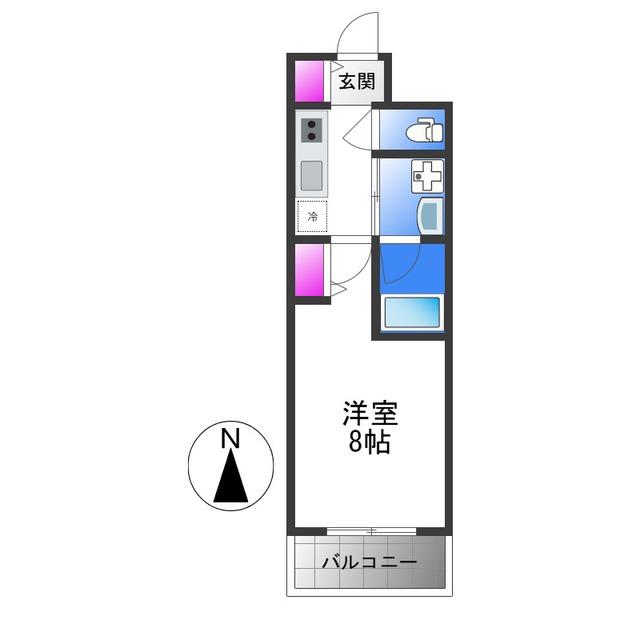 セイワパレス深江橋駅前(1K/9階)の間取り写真