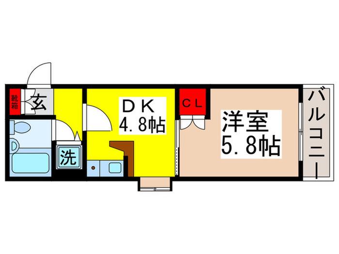 ダイニチ館F12番館(1DK/2階)の間取り写真