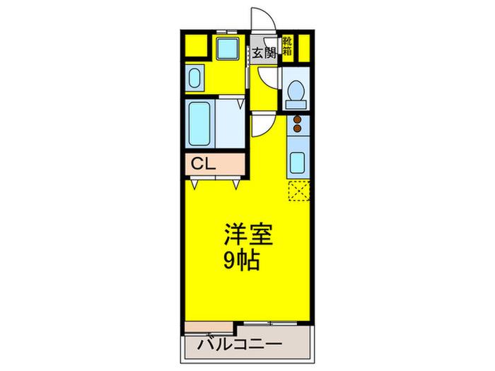 ザルヴェ大橋壱番館(ワンルーム/4階)の間取り写真