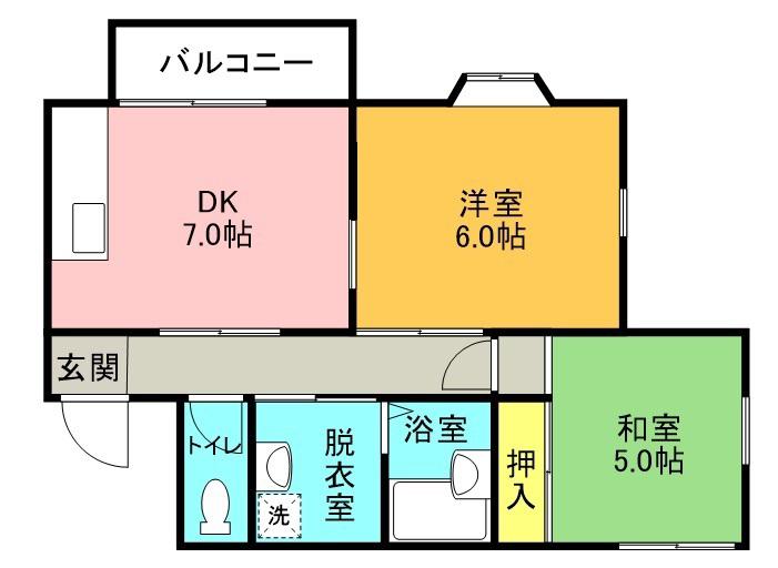 グリネリー199(2DK/2階)の間取り写真