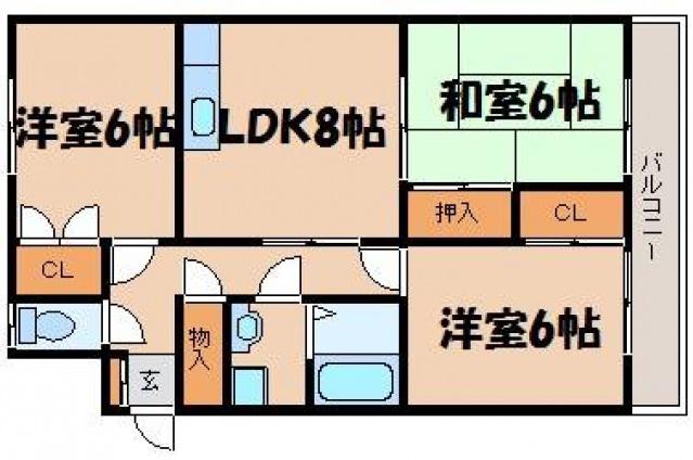 アーバンコート南幸(3LDK/1階)の間取り写真