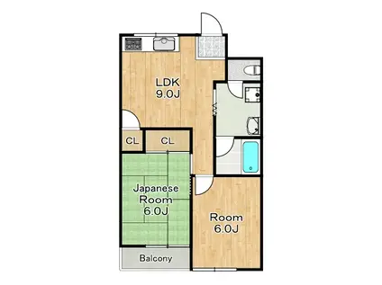 ワタナベパレス(2LDK/4階)の間取り写真