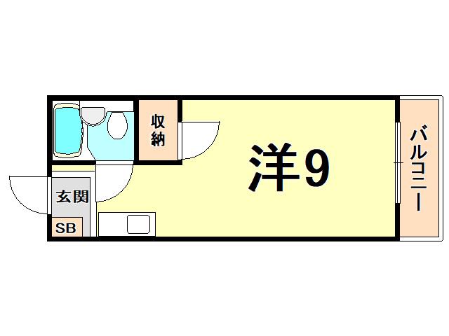 タートルハイツ(ワンルーム/3階)の間取り写真