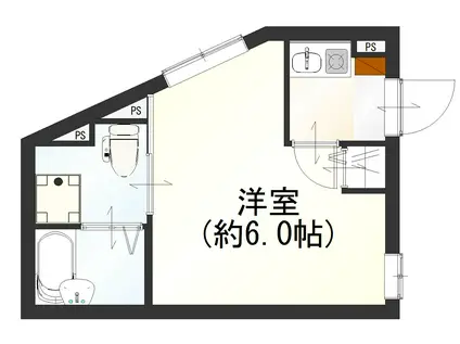 桜木ヒルズ綾瀬(1K/3階)の間取り写真
