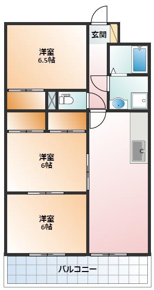 グレースマンション藤(3LDK/7階)の間取り写真