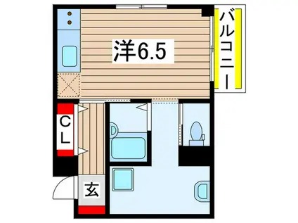 セゾン・コーセー(ワンルーム/2階)の間取り写真