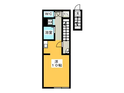 セレーヌII(ワンルーム/2階)の間取り写真