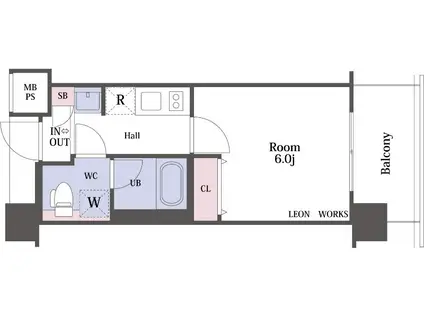 レオンコンフォート難波(1K/3階)の間取り写真