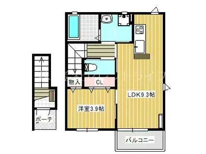 GRAND FIELD 中高津(1LDK/2階)の間取り写真