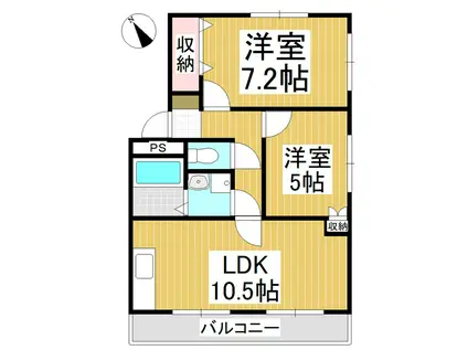 望月マンション(2LDK/1階)の間取り写真