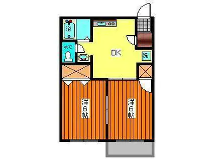 セジュールYAWARA B(2DK/2階)の間取り写真