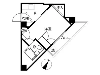 若ビル(1K/3階)の間取り写真