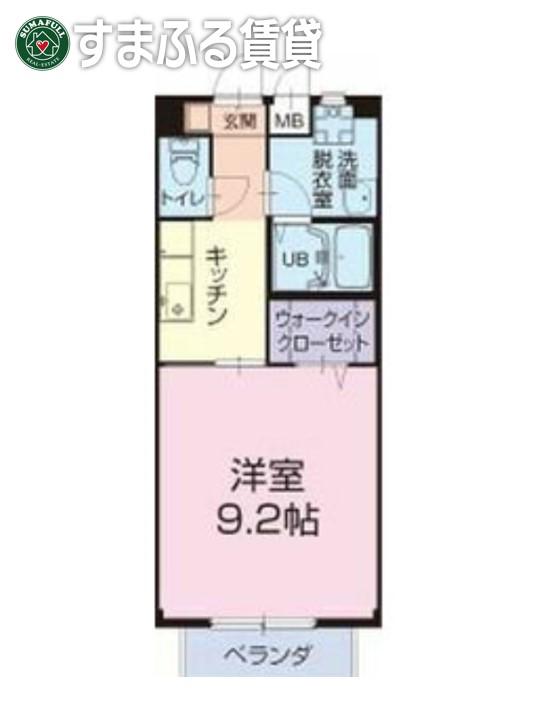カーサ占部(1K/2階)の間取り写真