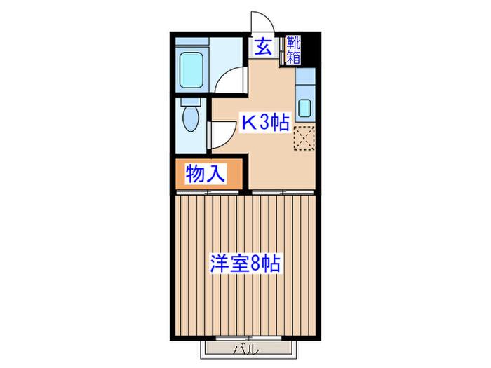 オレンジハイツ(1K/3階)の間取り写真