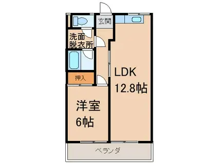 グリーンフル松島(1LDK/3階)の間取り写真
