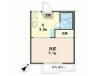メゾンシャルマンA(1K/1階)の間取り写真