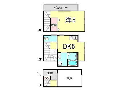 アリビア旭が丘(1DK/1階)の間取り写真