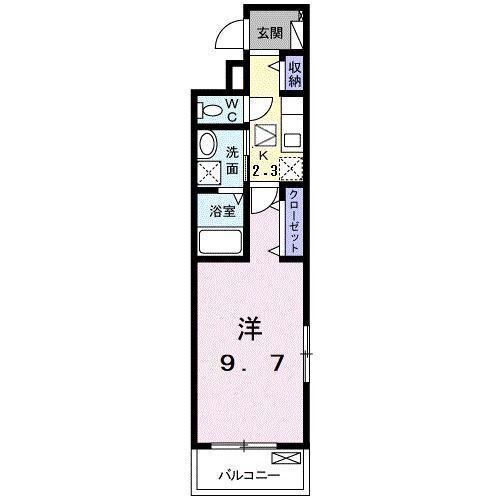 メゾン セレーナ(1K/1階)の間取り写真
