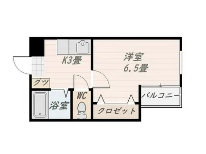 タートル楓(1K/2階)の間取り写真
