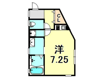 ERコート楠町Ⅱ(ワンルーム/1階)の間取り写真