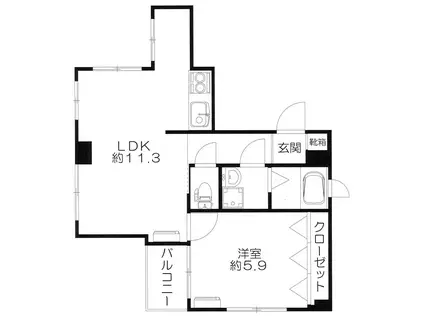 シエナヒグチ新小岩(1LDK/5階)の間取り写真