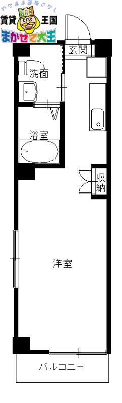 COCO今博多町(ワンルーム/4階)の間取り写真