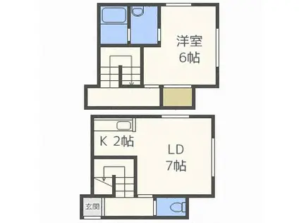 ル・シエル(1LDK/2階)の間取り写真