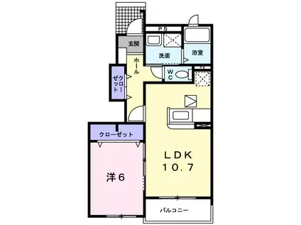 サンビタリア(1LDK/1階)の間取り写真