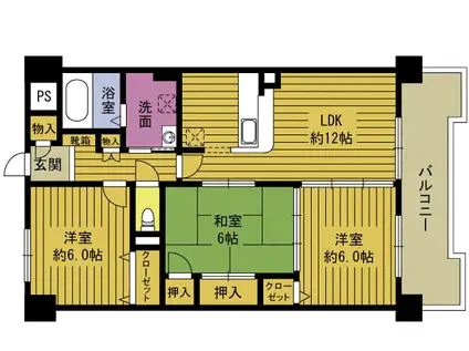 AZななせ(3LDK/3階)の間取り写真