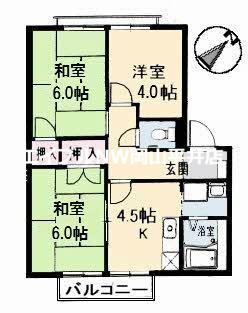 フレグランス邑久郷(3K/2階)の間取り写真