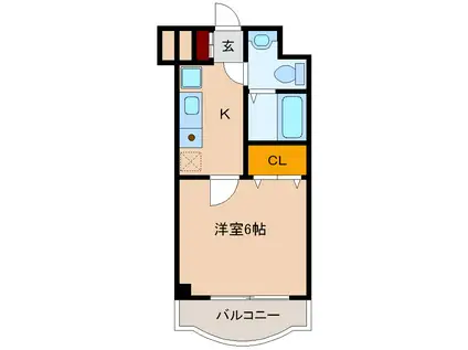 ノルデンハイムリバーサイド十三(1K/8階)の間取り写真