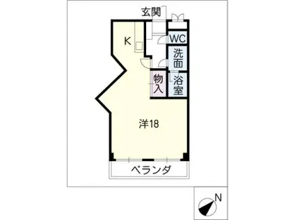 メゾン小浜ヒルズ(ワンルーム/2階)の間取り写真