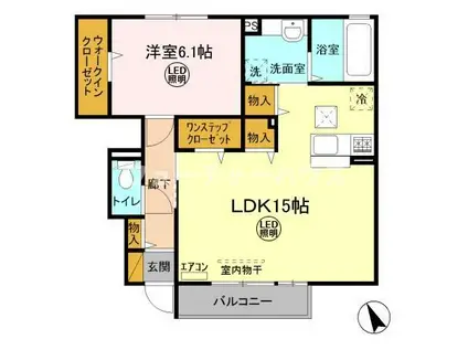 メゾングレースJ(1LDK/1階)の間取り写真