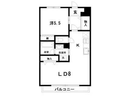 アクセスコート(1LDK/3階)の間取り写真