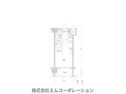エンクレスト博多PARKSIDE(ワンルーム/5階)の間取り写真