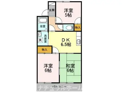 フレグランス三ツ相C棟(3DK/2階)の間取り写真