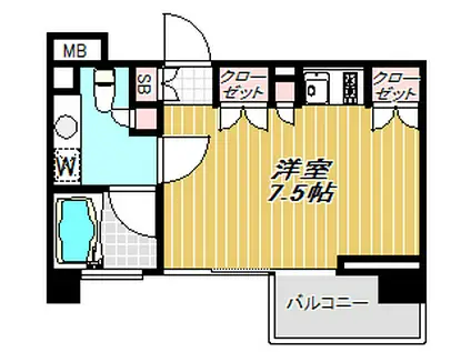 カスタリア戸越(ワンルーム/8階)の間取り写真