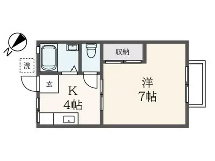 ハイツファミリエ(1K/1階)の間取り写真