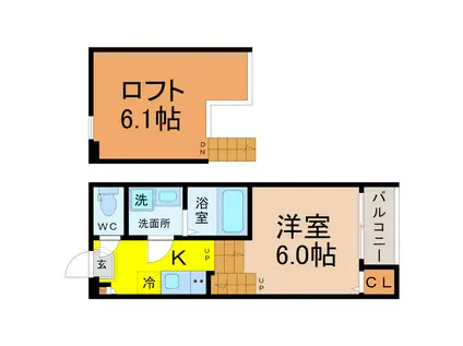 NEVERSUMMER小幡(1SK/2階)の間取り写真