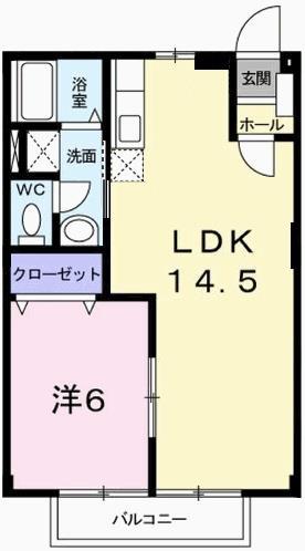エスポワール御立 A棟(1LDK/1階)の間取り写真