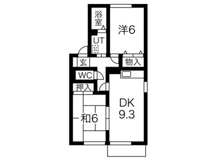 グランベールI(2DK/2階)の間取り写真