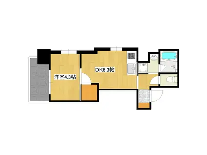 アムールM.36(1DK/5階)の間取り写真