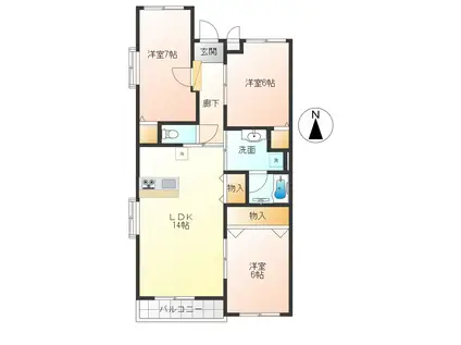 レアールソフィア(3LDK/3階)の間取り写真