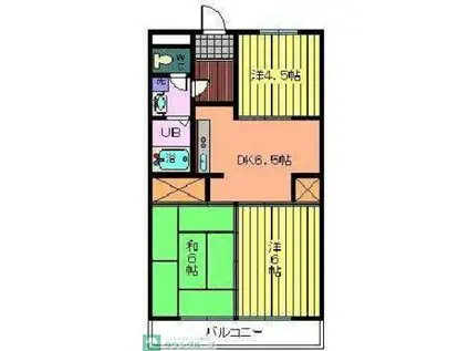 パークマンション上尾(3DK/1階)の間取り写真