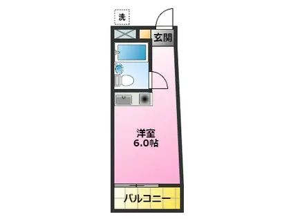 フォンテーヌ新丸子(ワンルーム/2階)の間取り写真