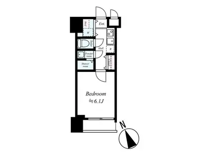 ガリシア銀座イースト(1K/5階)の間取り写真