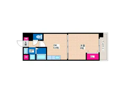 プチエトワール(1DK/2階)の間取り写真